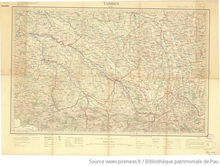 Carte De France Echelle 1 0 000 E Tarbes Mont De Marsan Feuille 70 France Service Geographique De L Armee Documents Du Site Pireneas