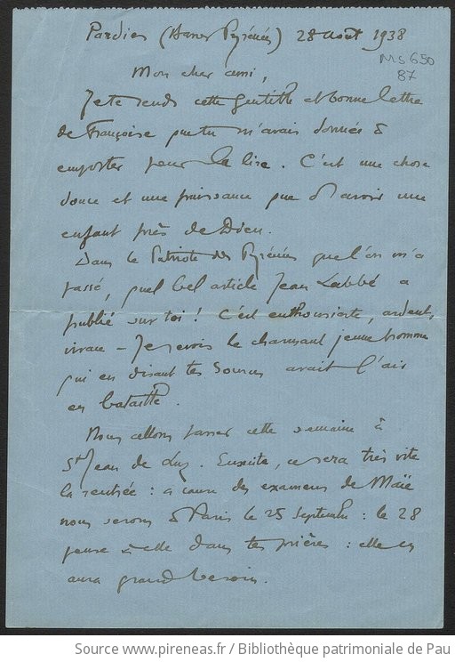 28 juin 1959 victor hugo lettre