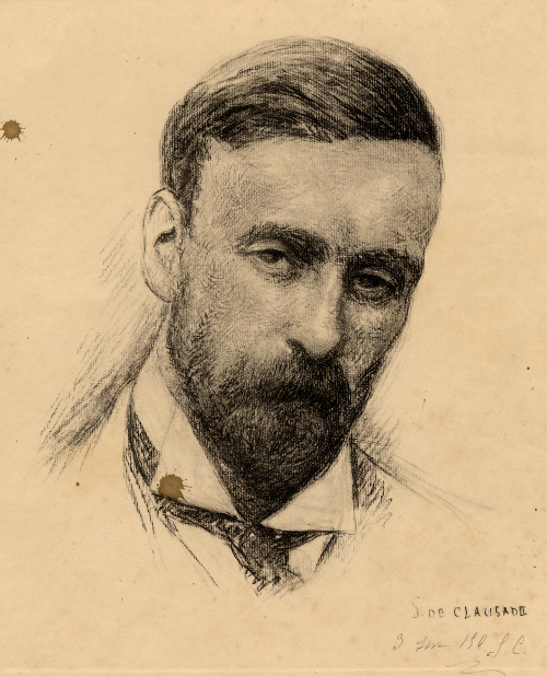 P.-J. Toulet. Portrait au fusain par Suzanne Clausade ; 1930 / Bibliothèque Patrimoniale Pau / cote 250450