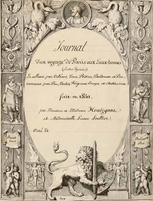 Page de titre du Journal d'un voyage de Paris aux Eaux-Bonnes / 1841-1865 / Bibliothèque Patrimoniale Pau / cote Ms124