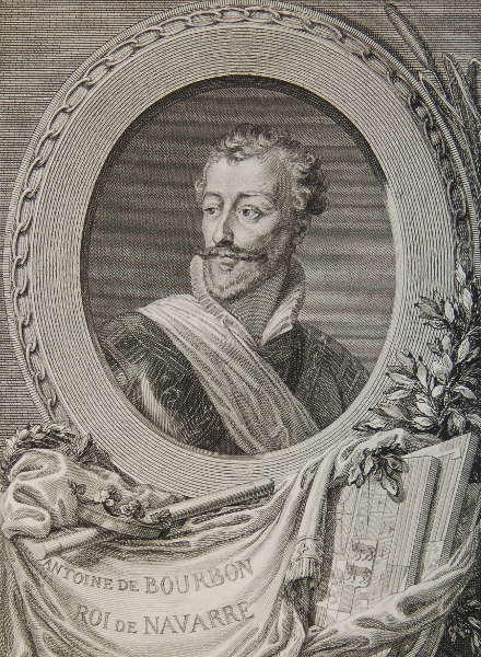 Portrait en buste d'Antoine de Bourbon, roi de Navarre ; 1777/1779 ; Musée National du Château de Pau, estampe ;cote P.88.2.1.32