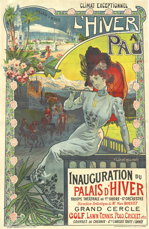 L'hiver à Pau : l'inauguration du Palais d'hiver / 1899-1905 / affiche publicitaire / Bibliothèque Patrimoniale Pau / cote 240553