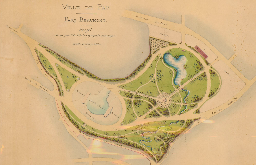  Ville de Pau : Parc Beaumont. Echelle 1 / 1.000 / Martinet, Henri