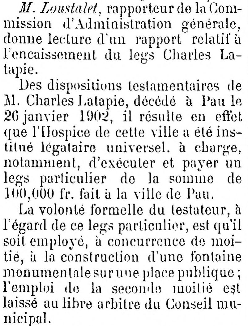 L'Éclaireur de la ville de Pau, 18 juin 1904